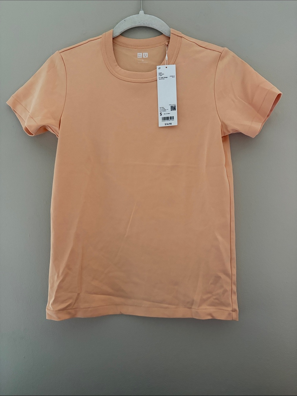 NWT Uniqlo Orange Crew Neck Tee Shirt Small